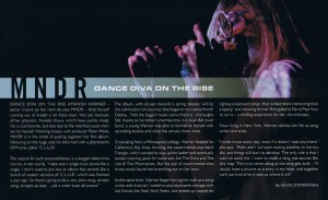 MNDR in SESAC's Spring 2010 Magazine